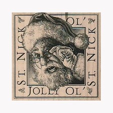 Mounted Rubber Stamp, Jolly Ol' St. Nick, Santa, Santa Stamp, Christmas Stamp