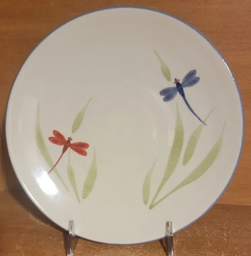 Emerson Creek Pottery DRAGONFLY Salad plate, 8 3/4", Excellent