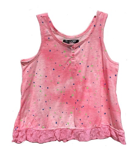 Sugar Rush Girls Sleeveless Shirt Pink Tank Top Size L (Age 10-12) - Picture 3 of 3