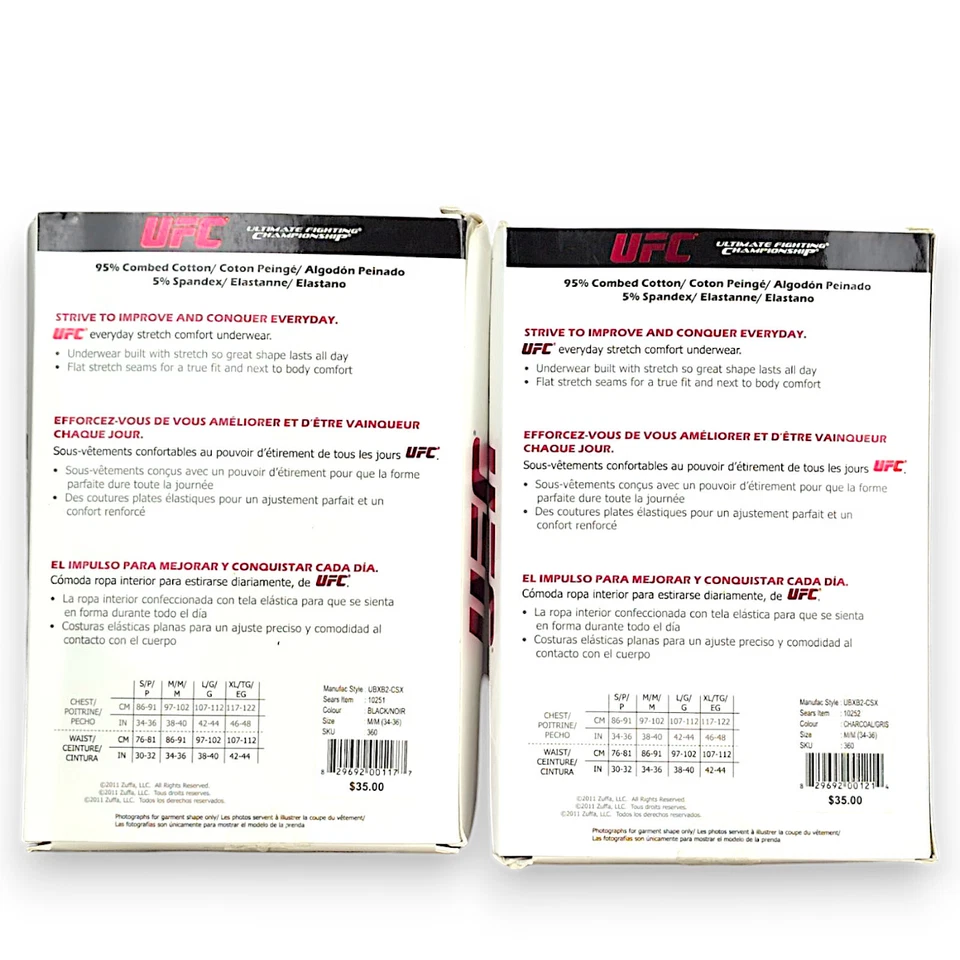 UFC 95/5 Combinado Algodón Elastizado Diario Boxer Calzoncillos Ropa Interior Hombres LOTE MEDIANO Foto 2 de 4