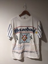 Vintage 1990 Baseball Spalding Sports Homerun White Large T-Shirt