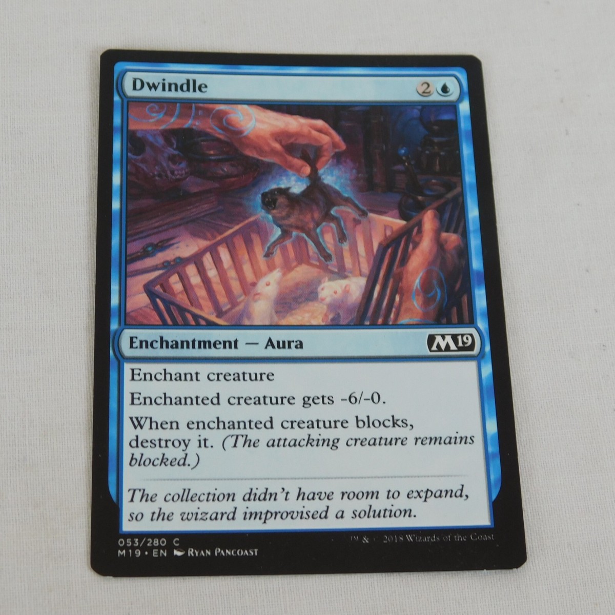 Dwindle MTG 2018 Blue Enchantment Aura 053/280 Core Set 2019