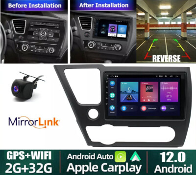 Radio For 2013-2017 Honda Civic Carplay Bluetooth Stereo Backup Camera GPS Navi