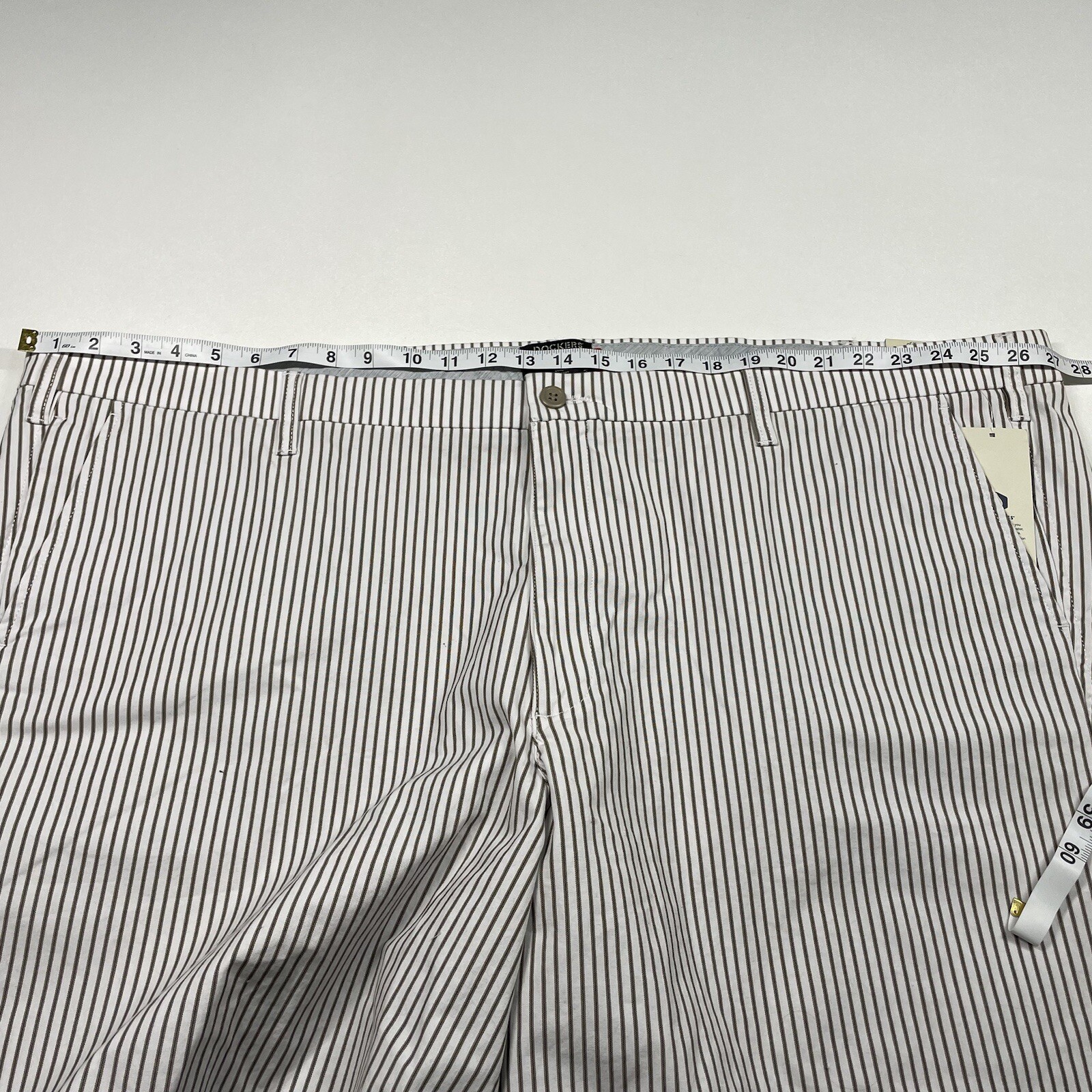 Dockers Shorts Men’s 54 Big & Tall White Stripe Supreme Flex Ultimate Chino NEW thumbnail 7