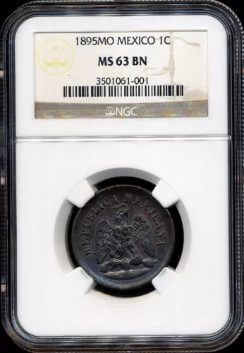 Mexico 1895-Mo 1 Centavo - NGC MS63BN