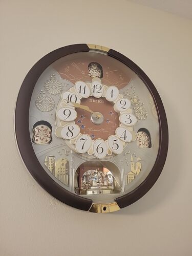 Seiko Melodies in Motion Clock QXM574BR Swarovski Crystals 24 Melodies, Rare - Picture 1 of 6