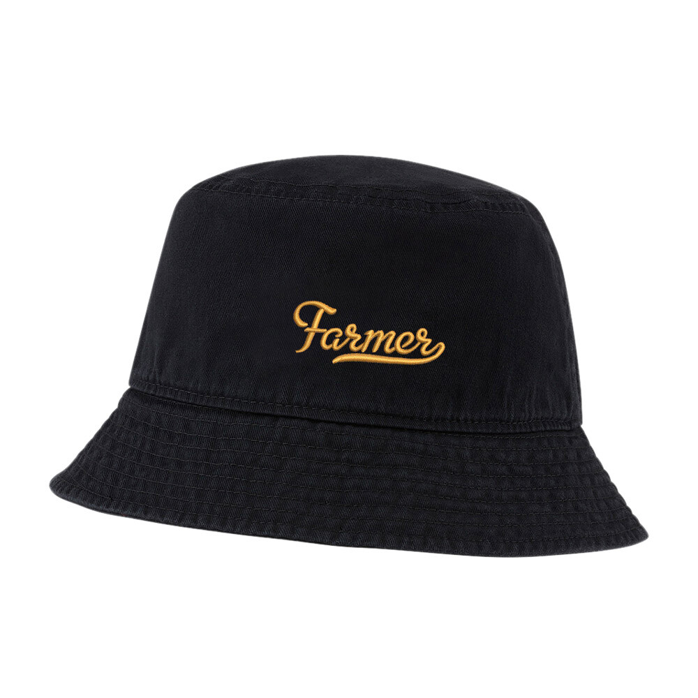 Men's & Women's Embroidered Cotton Bucket Hat - Washed Farmer Style