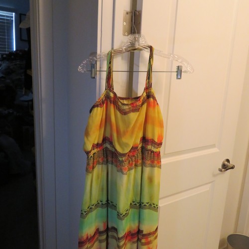 Lane Bryant Size 14/16 Yellow Chiffon Maxi Flowing Long Fun Sun Dress NWT - Picture 5 of 11