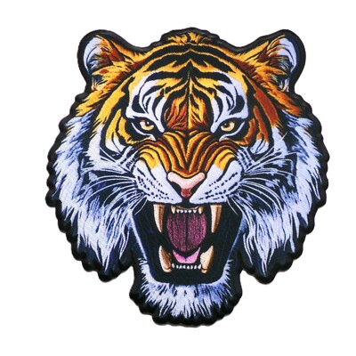 LARGE SIZE BENGAL TIGER iron-on PATCH WILD ANIMAL SOUVENIR APPLIQUE FIERCE BOLD