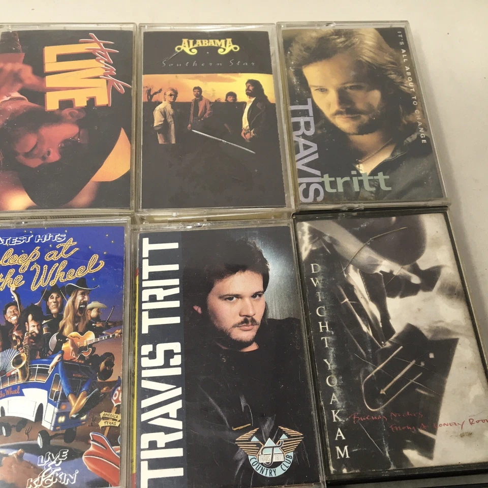 Country Music Cassette Tape Lot Hank Jr Yoakam Haggard George Jones Coe Lewis Foto 4 de 4