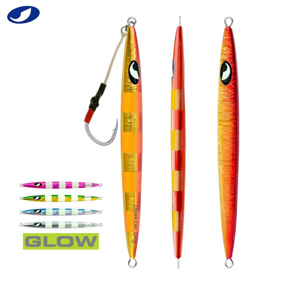 Plantillas verticales de plomo de metal Speed Fall Jigging señuelo de pesca plano cebos aparejos brillo Foto 2 de 4