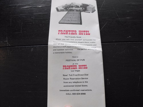 Vintage 1960's Gaming Guide Frontier Hotel Las Vegas, NV - Picture 7 of 7