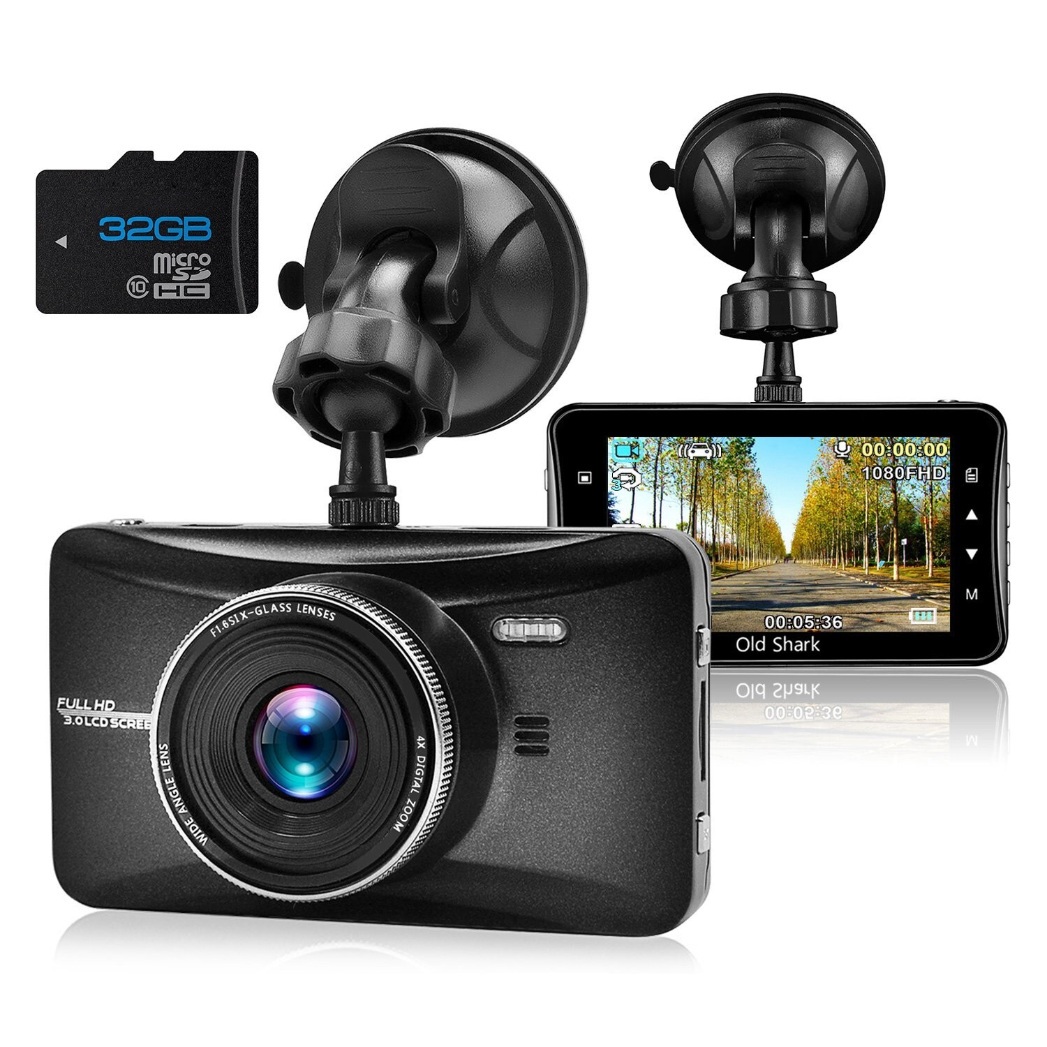 3 Inch 1080P Full HD Dash Cam with 32GB Card for Car Recording-image