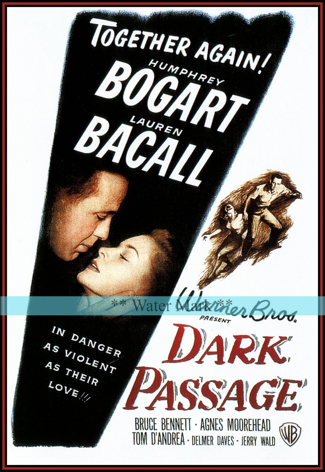 Dark Passage 1947 Film Noir Thriller Vintage Poster Print Retro Style Movie Art