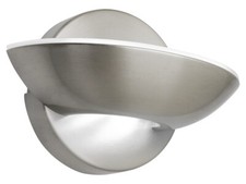 Indoor 9w LED Wall Light Brushed Chrome Opal Diffuser 3000K or 6000K