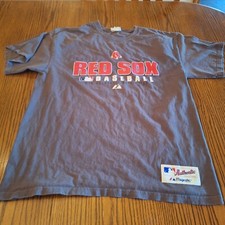 Red Sox Shirt Mens Medium Gray Short Sleeve Authentic Majestic MLB Collection