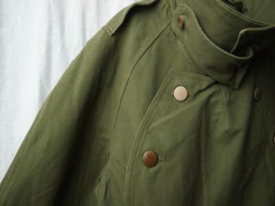 French Army M-38 Men's Motorcycle Coat M Size Olive Green Color