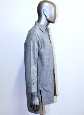 New French 1930/40s Grey Chambray Salt & Pepper Woven Cotton Work 