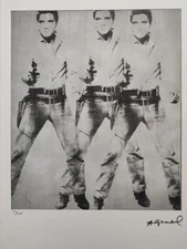 Andy Warhol Signed - Triple Elvis Presley - Certificate Leo Castelli