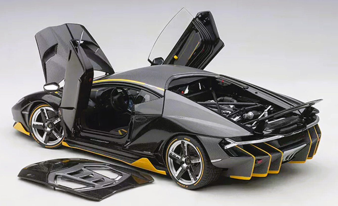 Lamborghini w/CarbonFiber Wing/Rear Trunk Spoiler&Wheels/Rims1:18SCALE MODEL CAR