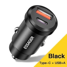 12V Essager 30W USB C Car Charger Type C QC 3.0 Fast Charging For iPhone 15 14