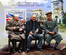 WWII 1945 YALTA CONFERENCE Churchill/Roosevelt/Stalin Stamp Sheet #2 (2020 Togo)