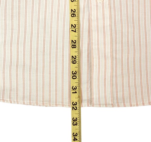 Camisa Saddlebred Abotonada SS Para Hombres L Fácil Cuidado Calce Clásico Naranja Rayas - Imagen 14 de 17