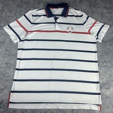 Polo Ralph Lauren RLX Para Hombres XL Rojo Azul Rayas 2016 Ryder Cup EE. UU. Leer