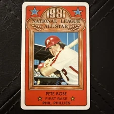 1981 Permagraphics All-Star PETE ROSE credit card Phillies Perma Graphics