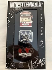 WWE WWF AEW WrestleMania 2026 I WAS THERE Collector's Pin Set 3 Las Vegas