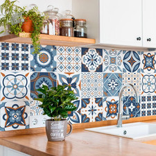 Stickers Kitchen Tiles Bathroom PVC Waterproof Tiles Adhesives 36Pcs 10x10cm