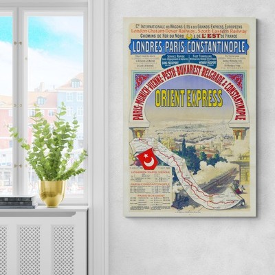 1888 Orient Express Poster   Vintage Train Travel Ad, Transcontinental Rail