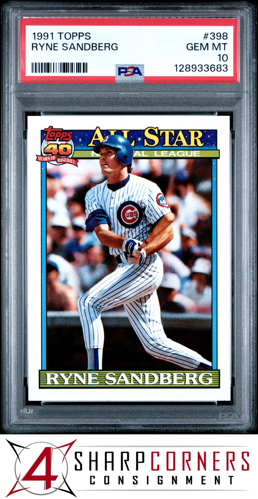 1991 TOPPS #398 RYNE SANDBERG CUBS HOF PSA 10