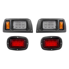 12V Golf Cart LED Headlight  Tail Light Kit - Street Legal for Club Car DS 1993