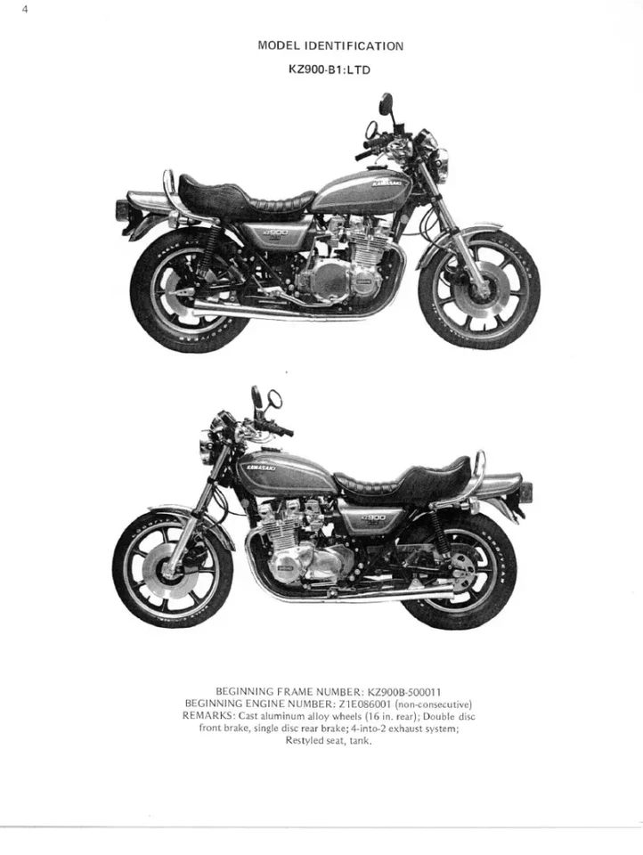 Kawasaki KZ900 LTD 1976 manual de servicio Foto 2 de 4