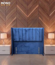 54" Winged Floor Standing Headboard All Fabrics Available - All  Sizes Available