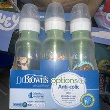 Dr. Brown's Natural Flow Options Anti-colic Baby Bottles 6 X 8 Oz / 250 Ml