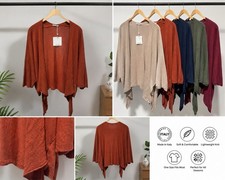 Made in Italy Damen Strickpullover Poncho Ein...