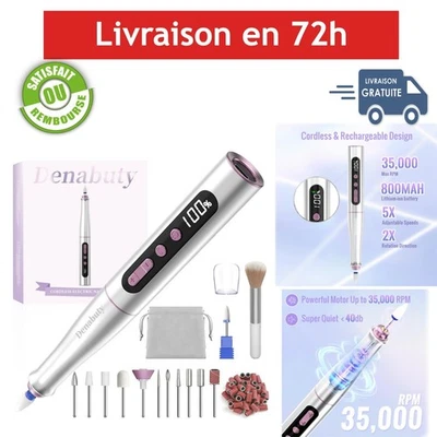 Ponceuse Ongles Professionnelle 35000 tr/min Rechargeable DN-2402 - Photo 1/4