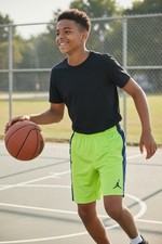 NIKE Air Jordan Jumpman Highlight Basketball Shorts Green Youth Boys Large 12-13