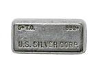 Rare 5 Troy oz. + 999 Fine Silver Bar - OLD POUR - U.S. SILVER CORP. Vintage