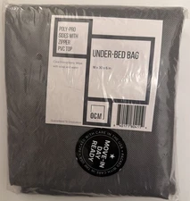 OCM Grey Under-Bed Bag 18" x 30" x 6" - Poly-Pro Sides With Zipper PVC Top - NIB