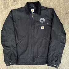 Carhartt Detroit Jacket Mens XL Black Blanket Lined 103828 Duck Canvas GAF Logo