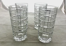 Godinger Radius Shannon Crystal Highball Glasses Tumblers Set of Four 6 1/4"