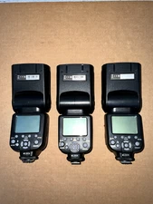 Pack of 3 Sunpak DF4000U External Camera Flashes FOR PARTS, NOT WORKING "READ"
