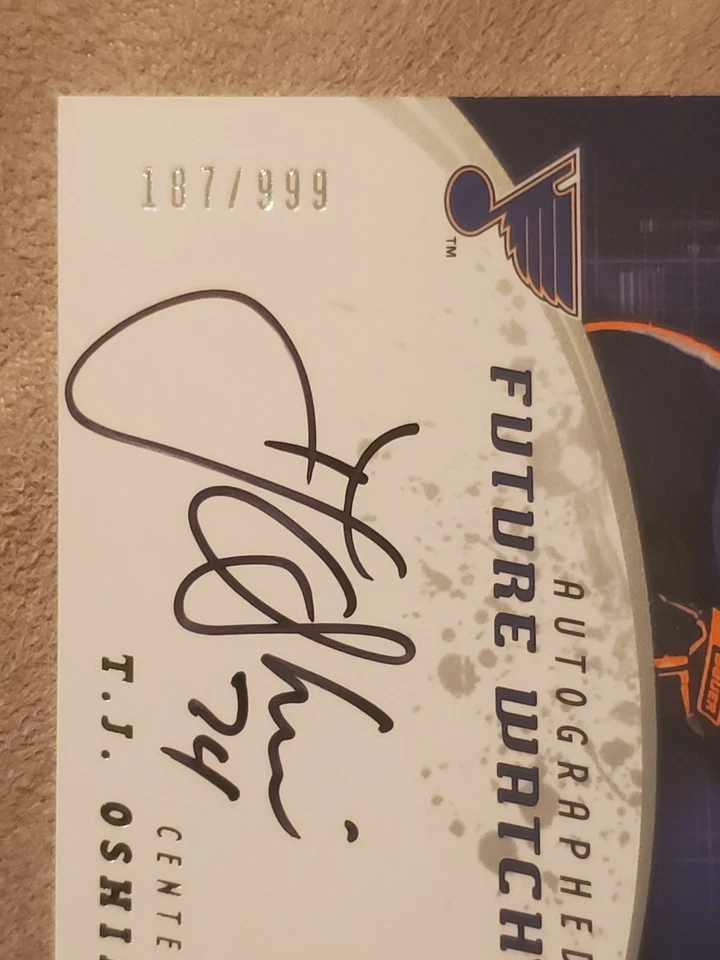 TJ OSHIE 2008-09 SP Authentic Future Watch Auto /999 #243 Rookie Auto RC - Image 3 of 3