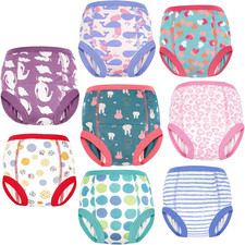 8 Packs Potty Training Pants Cotton Absorbent Training Underwear for Toddler Boy