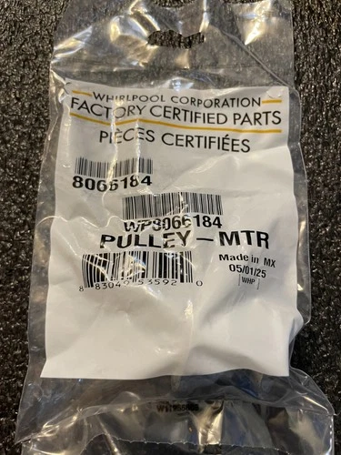 New Genuine OEM Whirlpool Dryer Motor Pulley WP8066184