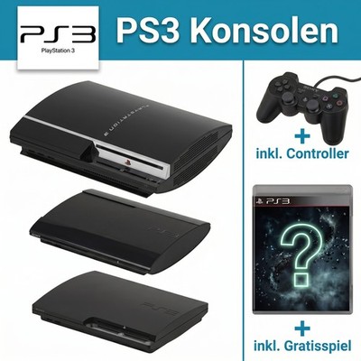 Sony PlayStation 3 PS3 Konsole FAT Slim Super-Slim, ORIGINAL Controller 2x Spiel