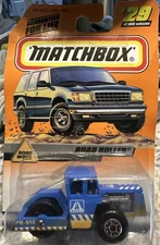 Matchbox #29/100 Road Roller Blue Road Work Series 1999 New